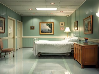 Hospital Room Interior: A Tranquil Space for Healing and Recovery