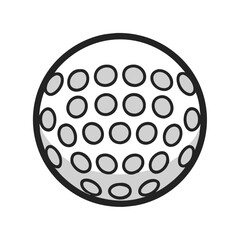 Realistic Dimpled Golf Ball Illustration, Detailed illustration of a golf ball with a dimpled surface, representing the sport of golf, recreation, and outdoor activities.
