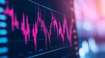 Colorful market chart or graph showing financial data and investment trends on digital screen  Monitoring and analyzing market performance economy currency exchange rates