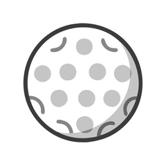 Realistic Dimpled Golf Ball Illustration, Detailed illustration of a golf ball with a dimpled surface, representing the sport of golf, recreation, and outdoor activities.
