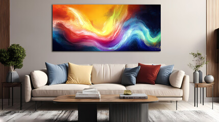 Colorful abstract swirl watercolor splash art canvas. Dreamscape. Illustration