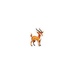 red deer on white background