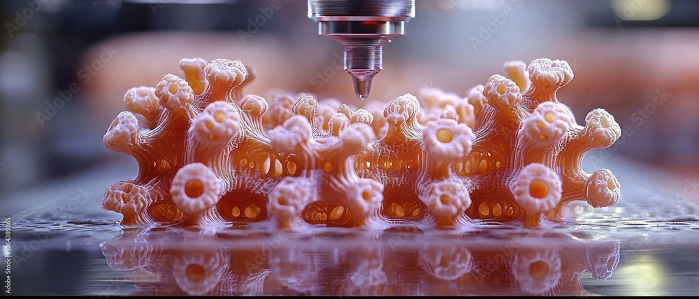 Aufkleber 3D Printed Coral-like Object Being Created by a Machine