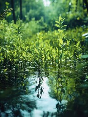 Naklejka premium Serene Swamp Sunrise