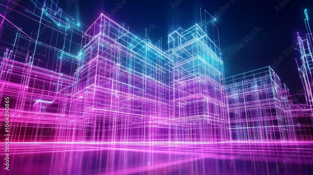Poster experience the future of construction through this captivating visual representation.