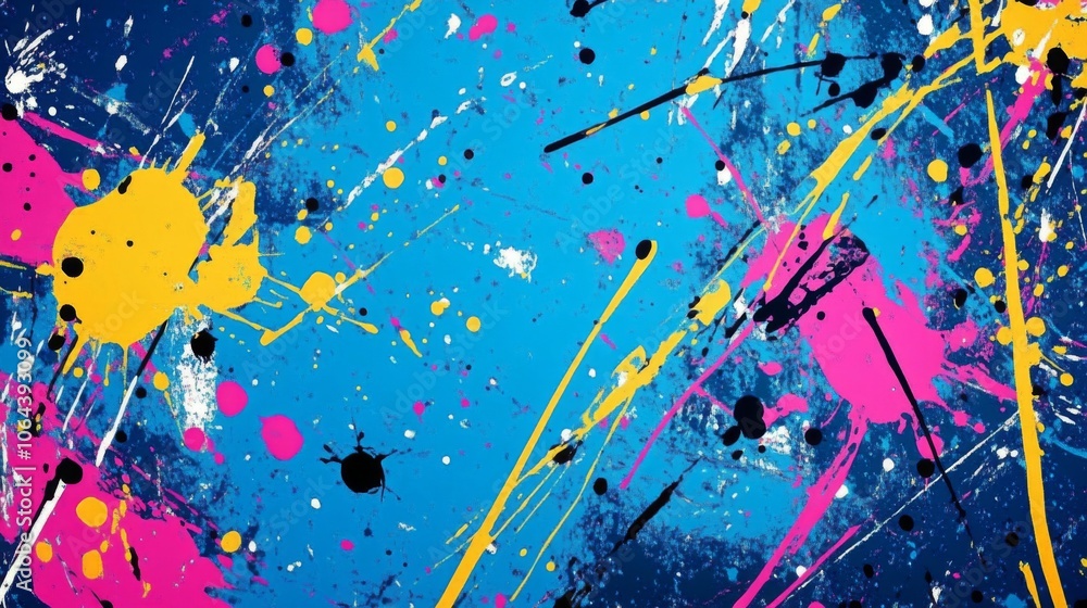 Poster dynamic paint splatter design for artistic use