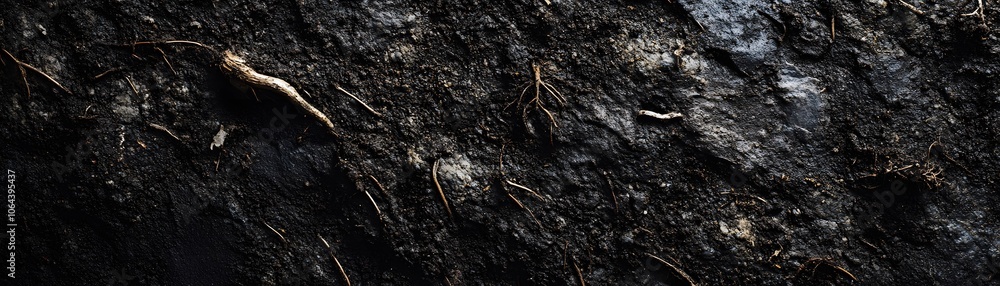Poster dark, rough texture with branch and small twigs
