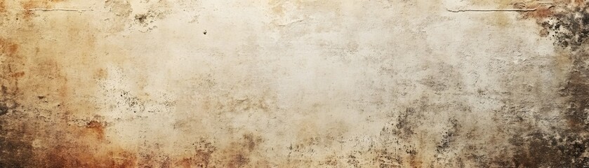 Fototapeta premium Textured Beige Wall with Brown Stains and Cracks