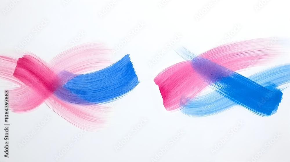 Poster vibrant and fluid watercolor blending of pink and blue hues creating a dreamy and ethereal backgroun