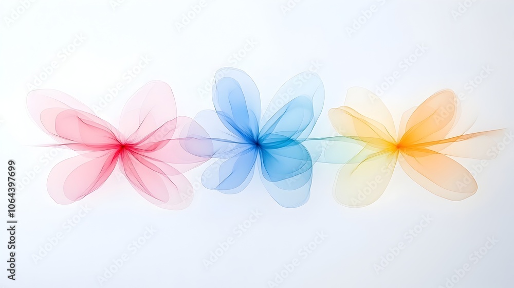 Poster ethereal abstract watercolor painting with fluid brushstrokes blending of soft pink and blue hues fo