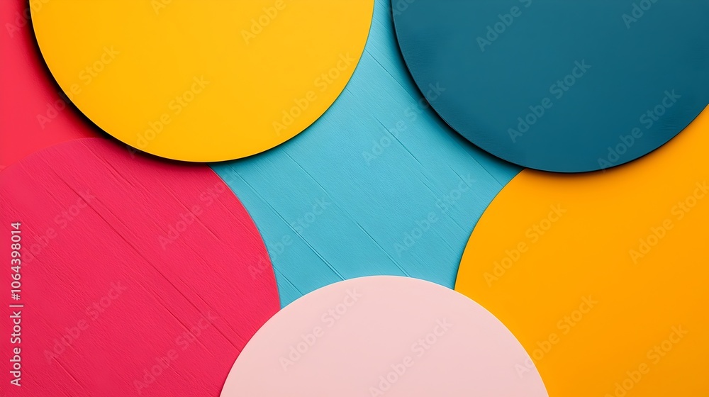 Poster Vibrant and Modern Abstract Background Featuring Bold Geometric Shapes Layered in Primary Colors with Crisp Clean Lines and a Minimal Sleek Composition