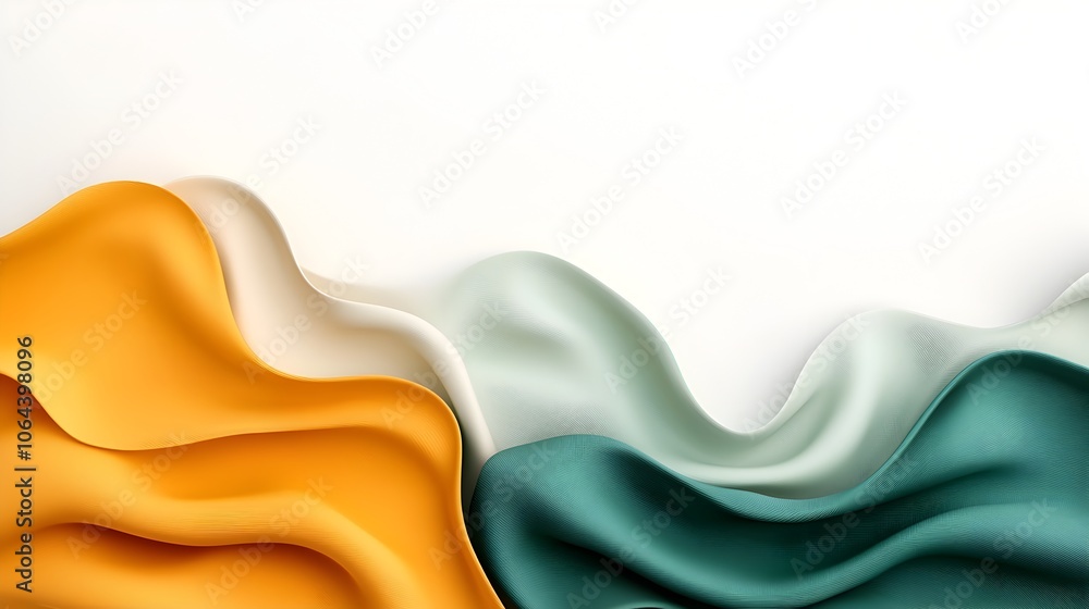 Poster Minimalist Flow of Soft Color and Gentle Harmony Across a White Canvas An Visually Captivating Digital Artwork