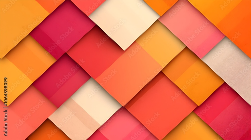 Fototapete a captivating abstract background composed of vibrant pixelated squares in warm shades of orange red