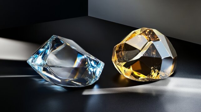 elegant gem composition, precision facet detail, glass material simulation, luxury product photography style, cool atmospheric lighting, premium 3d artwork, volumetric shadows, hyperrealistic
