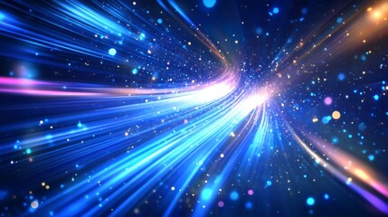 Obraz premium Dynamic Blue Abstract Background with Diagonal Lines: Sport Texture with Modern Technology Stream Illustration.