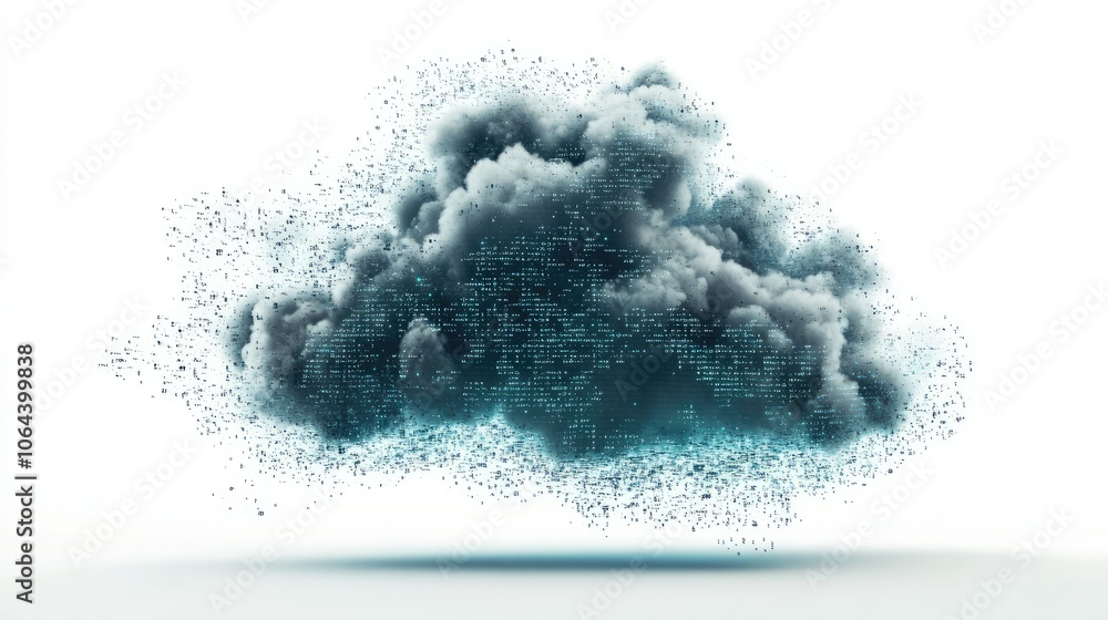 Aufkleber digital cloud concept with data elements