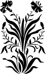 Silhouette flower plant vector image and white background