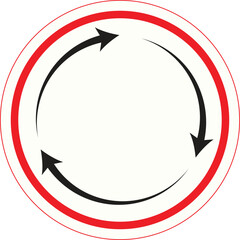 Roundabout German Road Sign Black