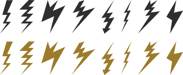 black and white background with grass Lightning bolt icons set.Set lightning bolt. Creative vector illustration of thunder and bolt lighting flash icon collection design