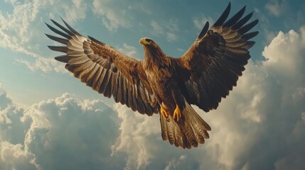 Obraz premium A tracking photo shot of an eagle in flight. symbolizing freedom