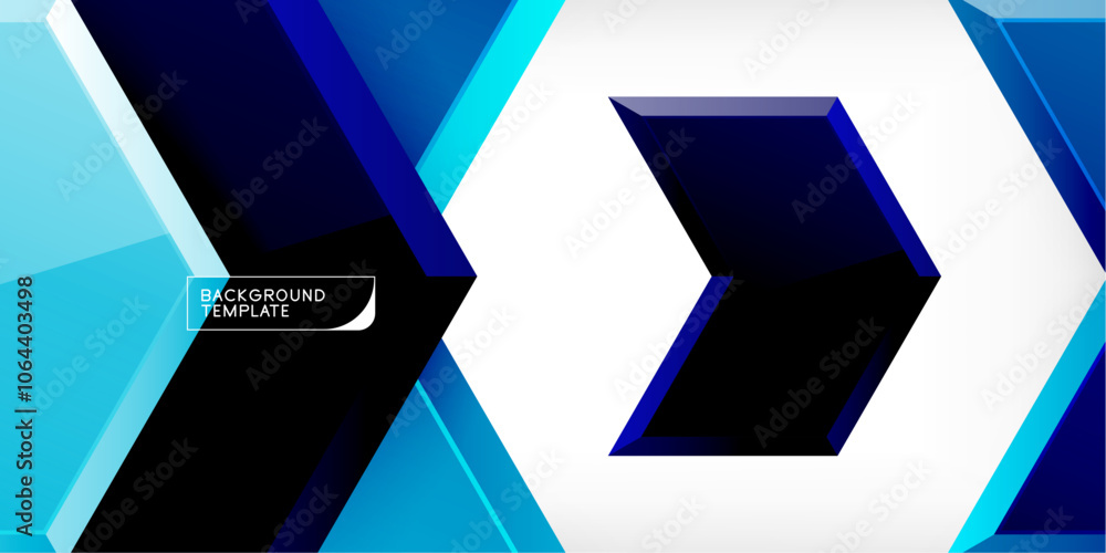 Poster vector 3d arrow techno design template