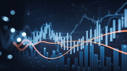 Stock Market Analysis - Interactive Bar and Line Charts on Dark Background