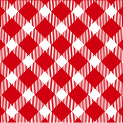 Red Plaid Seamless Pattern Design Template
