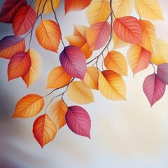 Vibrant autumn leaves in shades of orange, yellow, and red, beautifully arranged against a soft, blurred background.