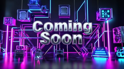 Futuristic Sleek Design with Neon Glow Background