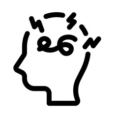 confused mind icon with line style, perfect for user interface projects