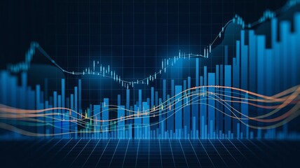 Stock Market Analysis - Interactive Bar and Line Charts on Dark Background