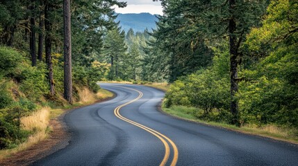 Obraz premium Views of an empty open road in during a summer road trip
