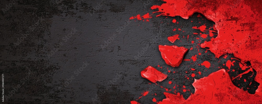 Poster create striking abstract art by blending bold red and dark textures for dynamic visual appeal
