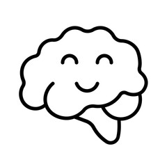 happy mind icon with thin style, perfect for user interface projects
