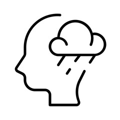 gloomy icon with thin style, perfect for user interface projects