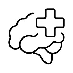 mental health icon with thin style, perfect for user interface projects