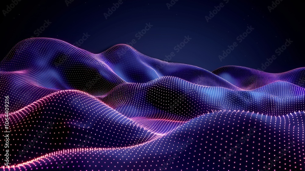 Poster vibrant neon wave design showcasing undulating patterns in a mesmerizing chaos, perfect for digital 