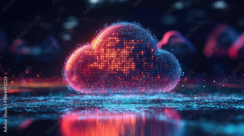 Poster abstract cloud design with digital elements