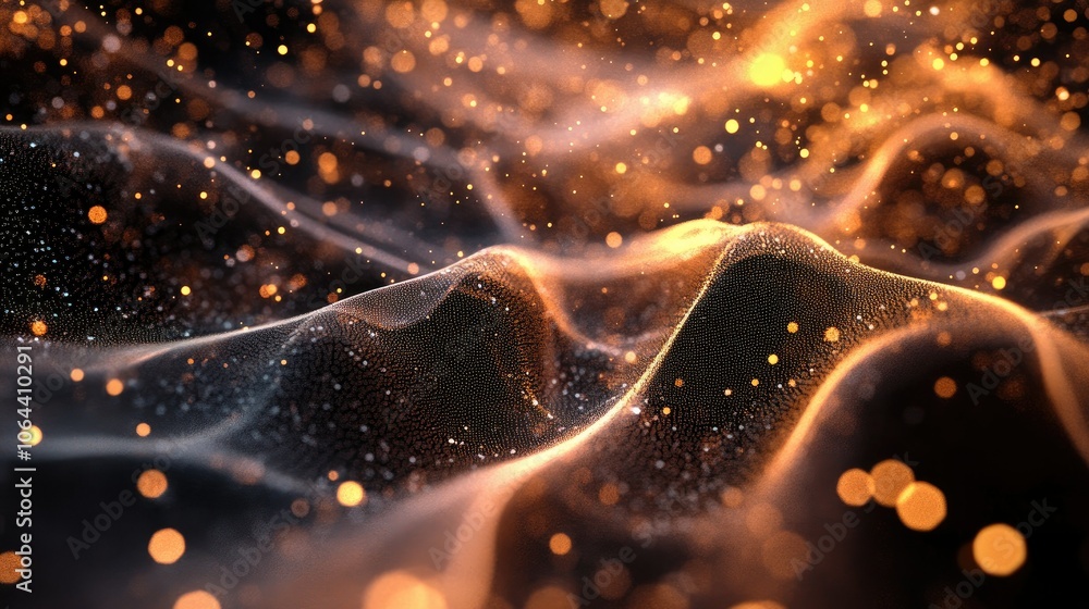 Poster abstract patterns of light and texture in dark background