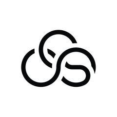 Abstract Cloud logo design with concept icon initial letter CS