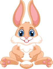 Fototapeta premium cute rabbit cartoon character sitting pose