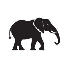 Fototapeta premium Black silhouette of A Elephant