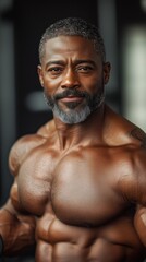 Middle age black men muscular person