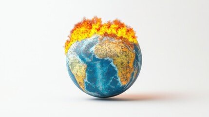 Earth on Fire Represents Global Warming Crisis