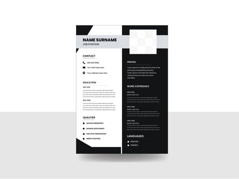 Clean and modern resume portfolio or cv template