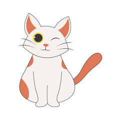 Cute Cartoon Cat Character. Vector Illustration in Cute Expression.
