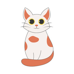 Cute Cartoon Cat Character. Vector Illustration in Cute Expression.