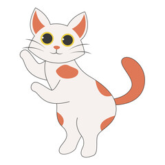 Cute Cartoon Cat Character. Vector Illustration in Cute Expression.