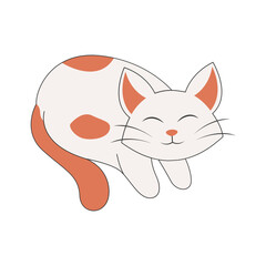 Cute Cartoon Cat Character. Vector Illustration in Cute Expression.