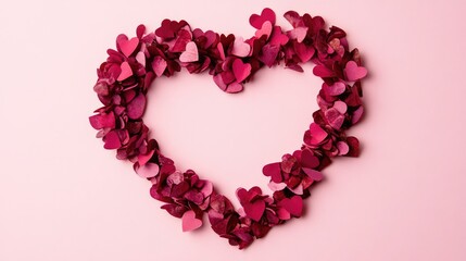 Obraz premium Heart Shape Made of Colorful Paper Hearts